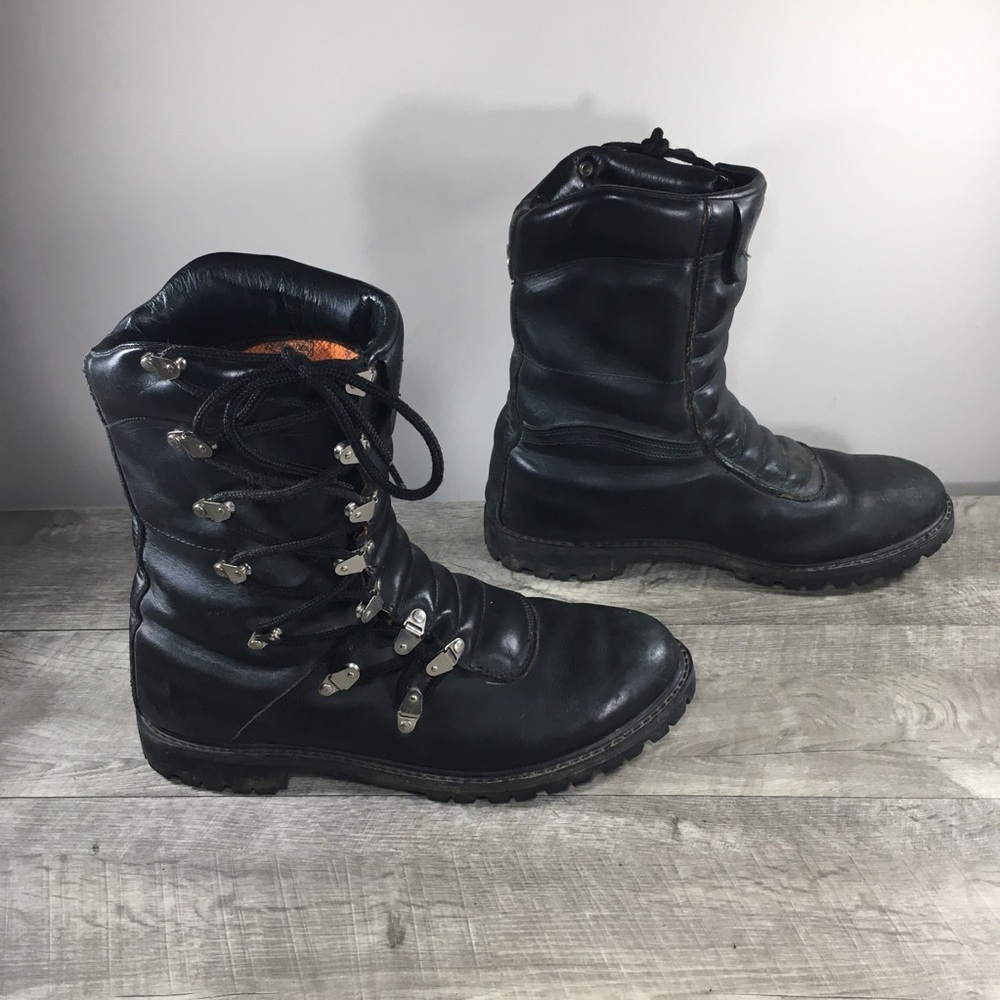 Harley-Davidson Motorcycle Combat Black Leather Riding Biker Mens Boots Size 13 - Picture 3 of 12